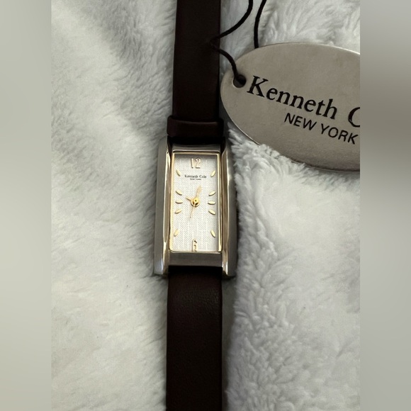 NWT Authentic Vintage Kenneth Cole 2-Tone Stainless Steel Watch w/Leather KC2152 - Picture 3 of 16